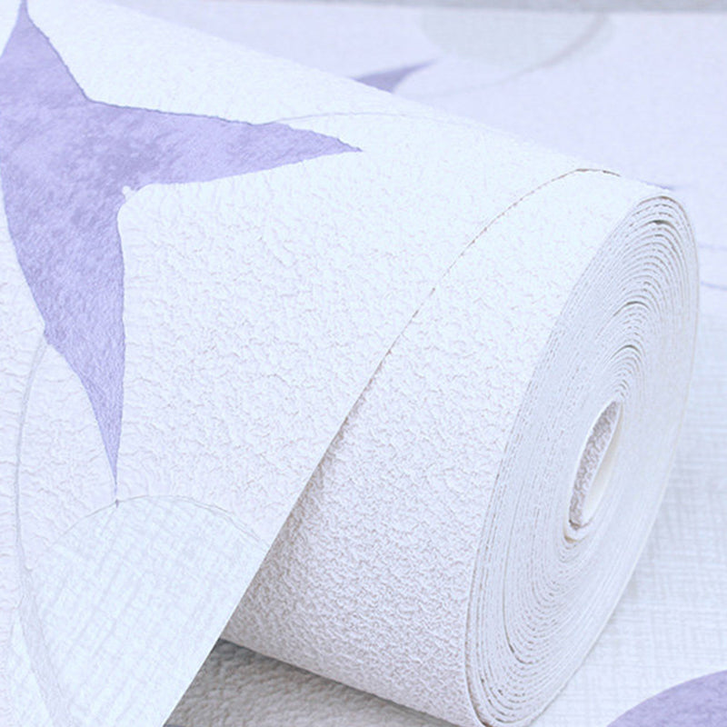 Wall Decor Rustic Leaf and Bubble Teenage Soft Color Wallpaper for Bedroom, Non-Pasted