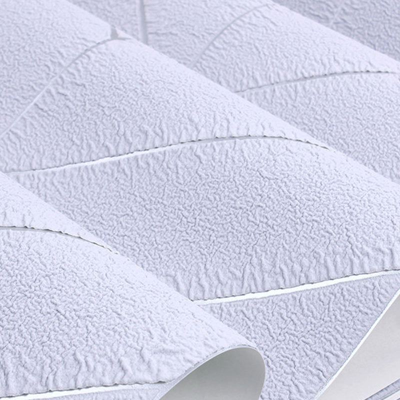 Flock Textured Wallpaper Chevron Teenage Bedroom Wall Decor with Color-Block Design