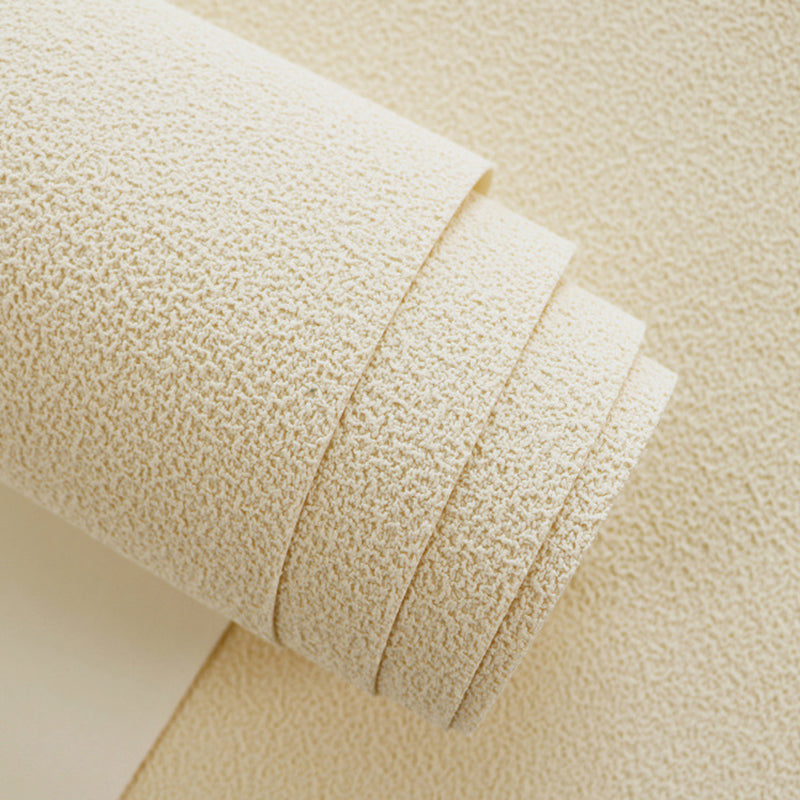 Simplicity Soft Color Flock Wallpaper Textured Solid Non-Pasted Wall Covering for Bedroom