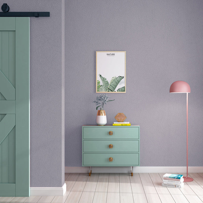 Wallpaper Roll Solid Soft Color Scandinavian Flock Wall Decor for Bedroom Decoration