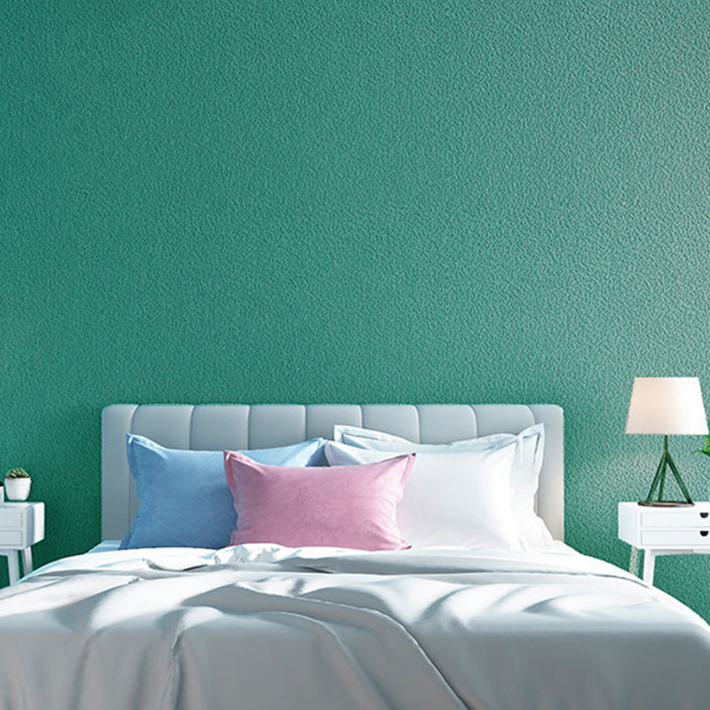 Solid Kids Wallpaper Roll for Bedroom Decoration Flock Fabric Wall Art in Bright Color