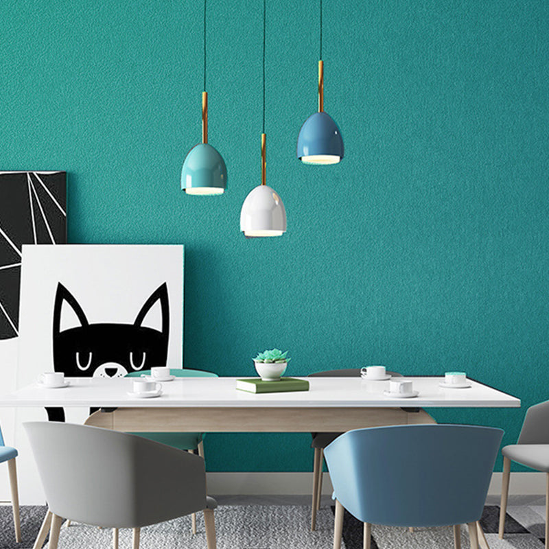 Solid Kids Wallpaper Roll for Bedroom Decoration Flock Fabric Wall Art in Bright Color