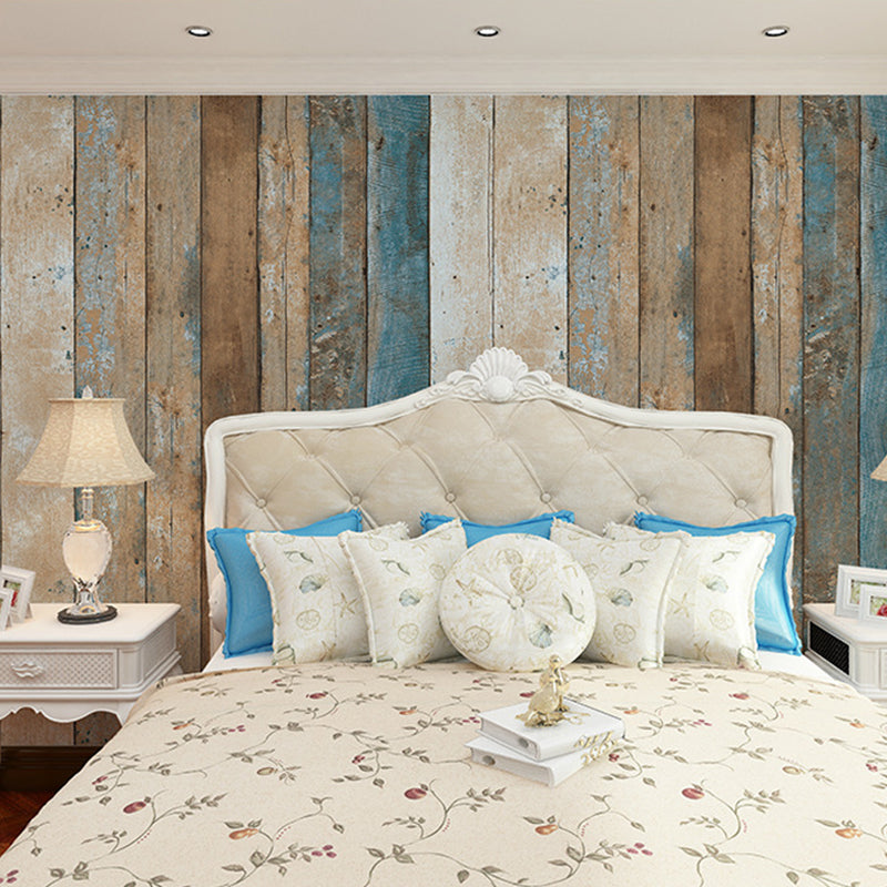 Wallpaper Roll Rustic Reclaimed Wood Plank Multicolored Wall Decor for Children Bedroom