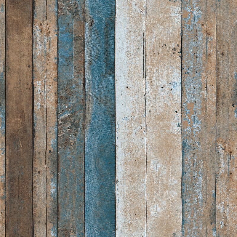 Behangrol Rustiek teruggewonnen houten plank Veelkleurige wanddecoratie voor kinderslaapkamer