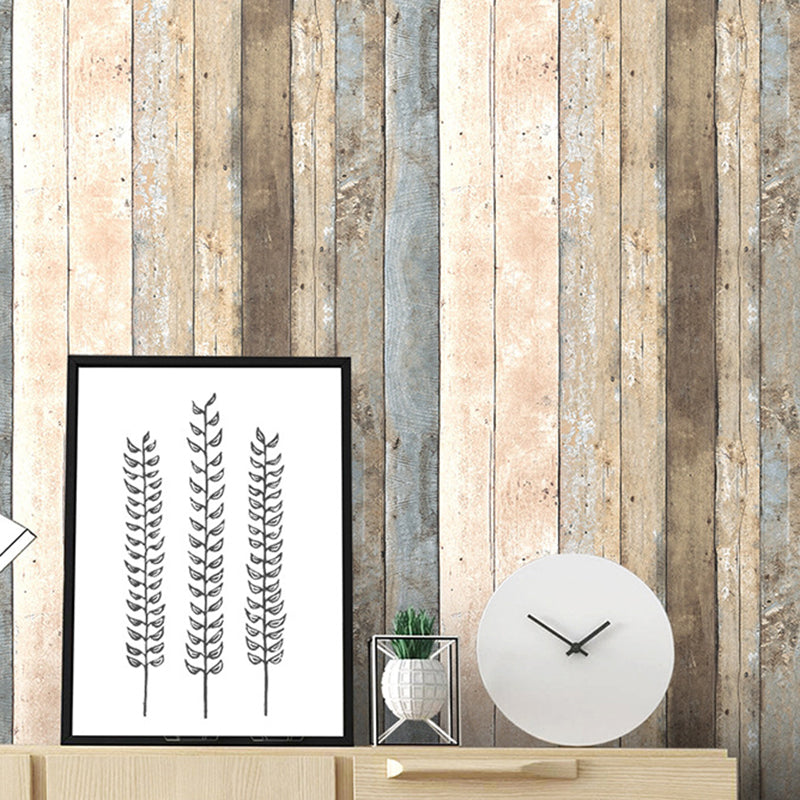 Behangrol Rustiek teruggewonnen houten plank Veelkleurige wanddecoratie voor kinderslaapkamer