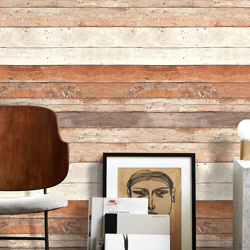Wallpaper Roll Rustic Reclaimed Wood Plank Multicolored Wall Decor for Children Bedroom