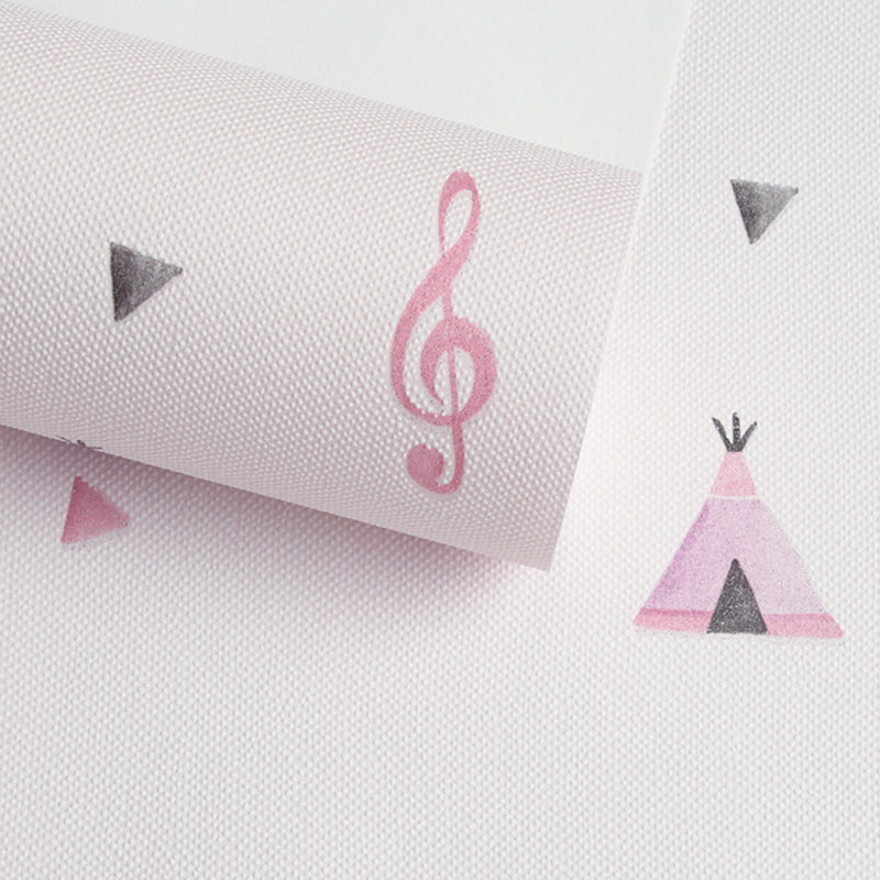 Novelty Kids Wallpaper Roll with Musical Note Pattern Soft Color Wall Decoration for Playroom