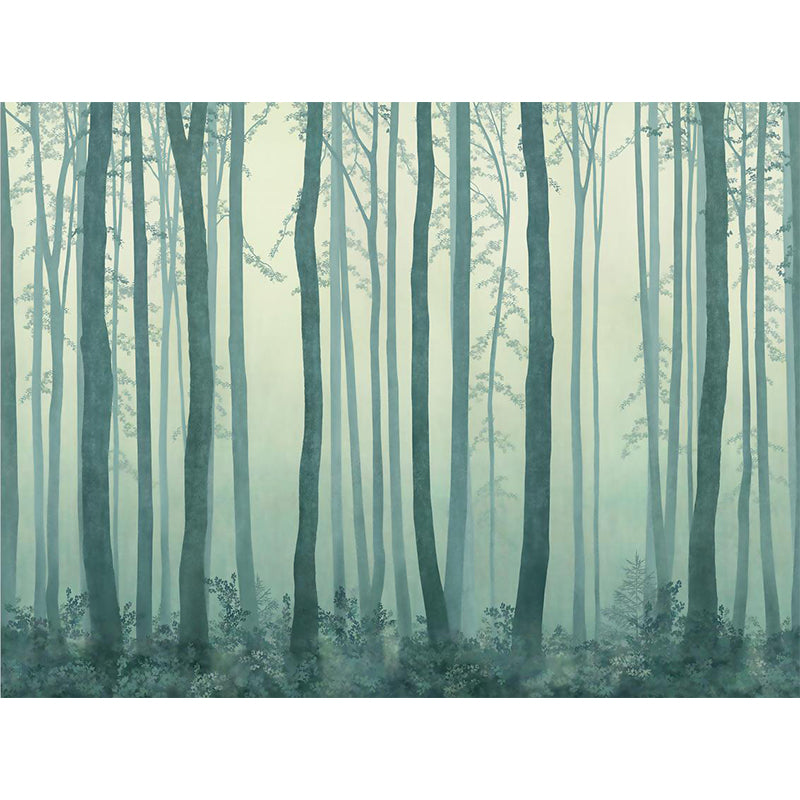 Misty Trees Wall Murals Decal for Living Room Forest Wall Decor, Made to Measure