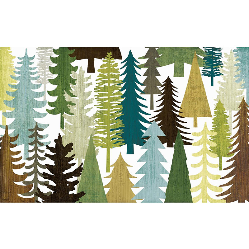 Whole Trees Mural in Soft Color Non-Woven Fabric Wall Art for Decoration, Personalised Size