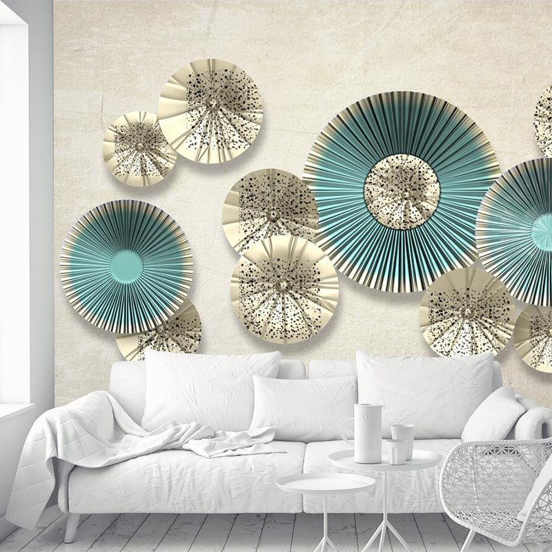 Lotus Leaf Inspired Wall Mural Brown Modern Style Wall Decoration for Living Room