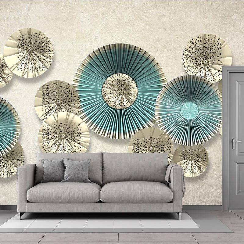 Lotus Leaf Inspired Wall Mural Brown Modern Style Wall Decoration for Living Room