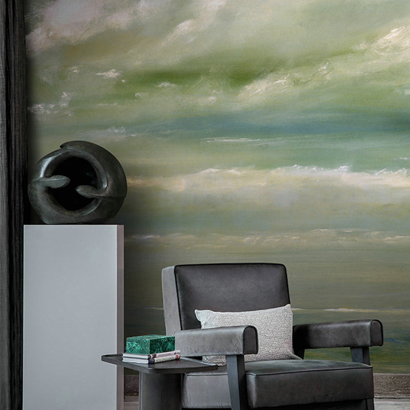 Photography Cloudy Sea Mural Decal Large Wall Decor for Living Room, Custom Size Available