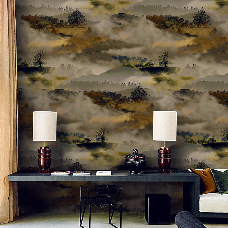 Washable Mysterious Land Painting Murals Non-Woven Fabric Modern Wall Covering for Bedroom