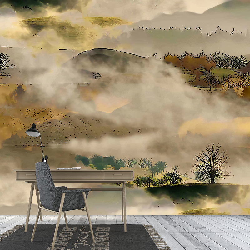 Washable Mysterious Land Painting Murals Non-Woven Fabric Modern Wall Covering for Bedroom