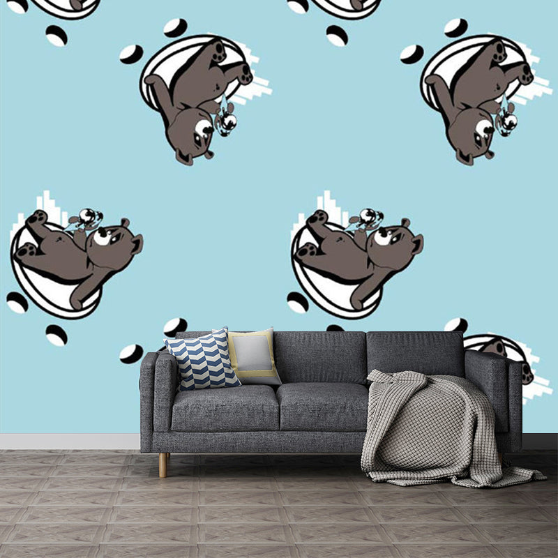 Autocollant mural ours de couleur Pastel, pour décoration de maison, Style dessin animé, chambre de garçons, Art mural