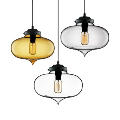 Tränenhänge hängen hungeres helles zeitgenössisches Glas 1 hellrot/braun/blau hängende Deckenleuchte