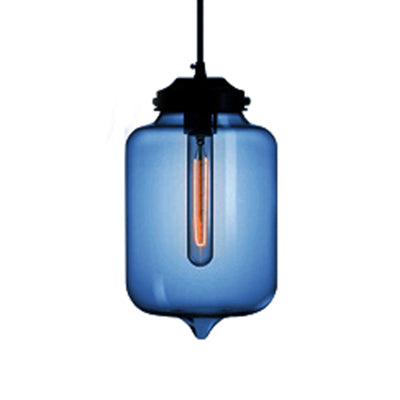 Teardrop Pendant Lighting in Modern Style Glass 1 Light Red/Brown/Blue Hanging Light