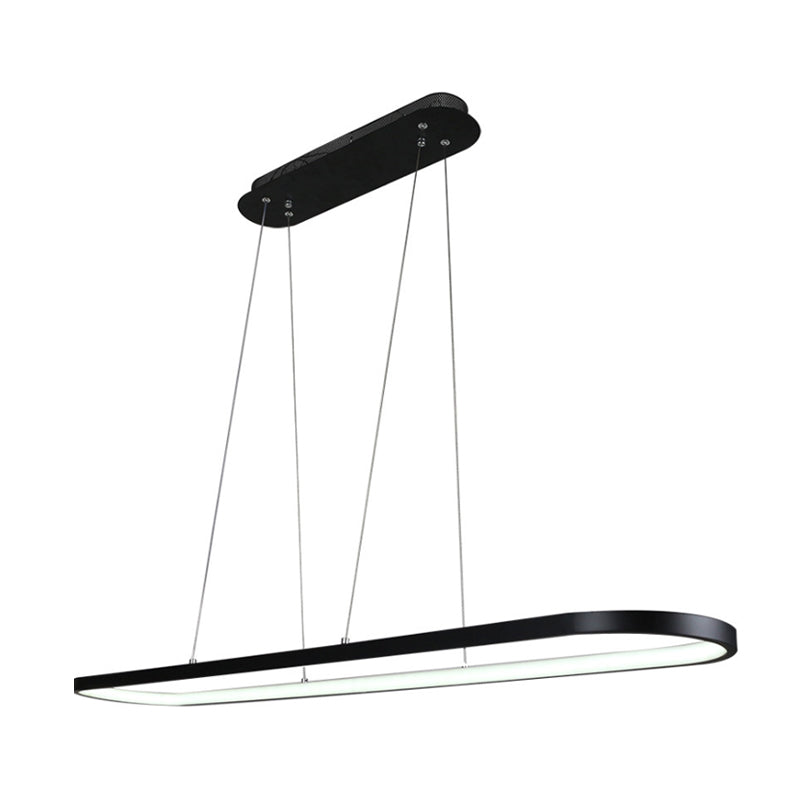 Simplicità del ciondolo a goccia ovale acrilica 27 "/35.5"/47 "Luce a traffico a trazione in bianco/nero a LED sul tavolo in tavola calda/bianca/telecomandata