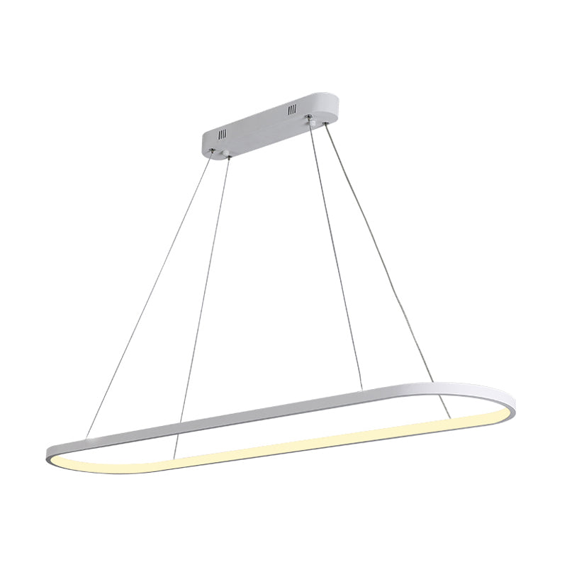 Simplicità del ciondolo a goccia ovale acrilica 27 "/35.5"/47 "Luce a traffico a trazione in bianco/nero a LED sul tavolo in tavola calda/bianca/telecomandata