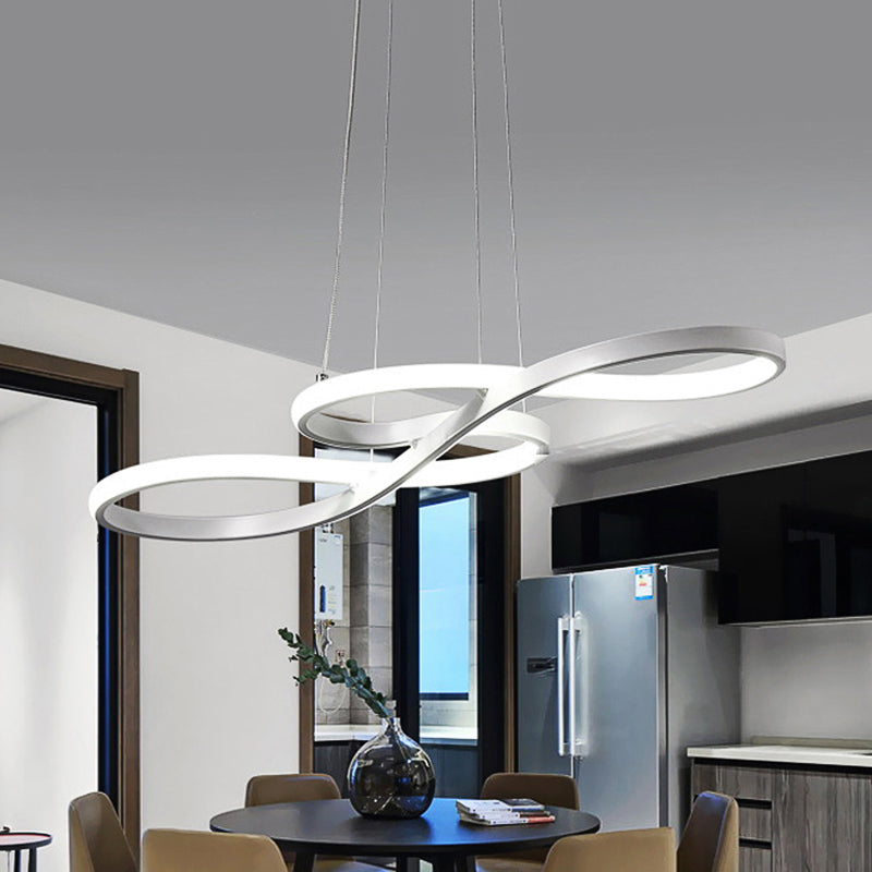 Modernismo LED a soffitto Pendente con tonalità acrilica Lampade a sospensione in bianco/nero/oro in luce calda/bianca/naturale, largo 29,5 "/39"