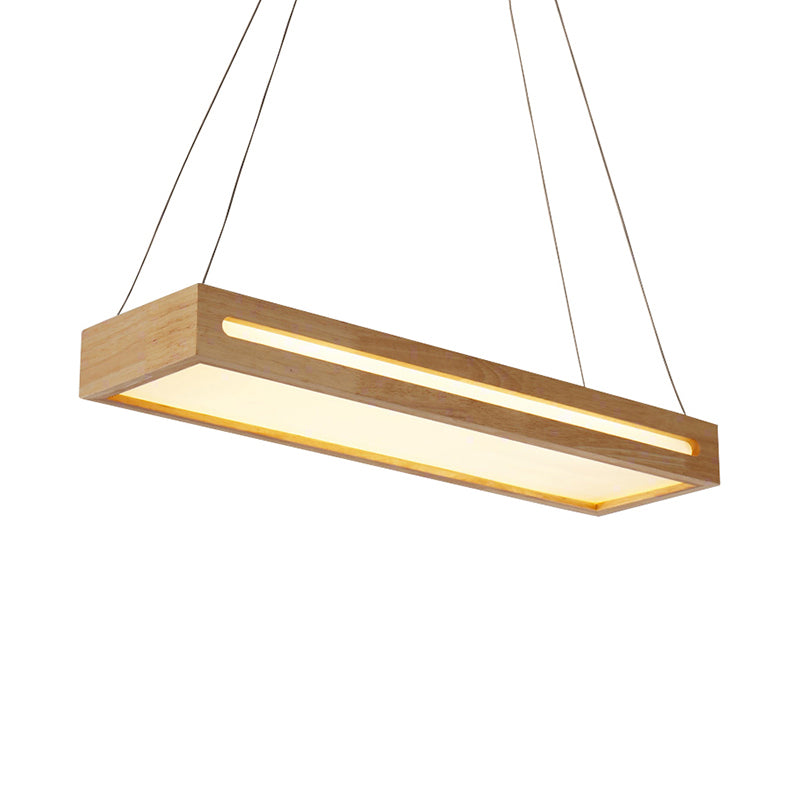 Luz de colgante LED LED de 23.5 "W de madera moderna de madera de 1 linda lámpara de techo beige con difusor en luz cálida/blanca/natural