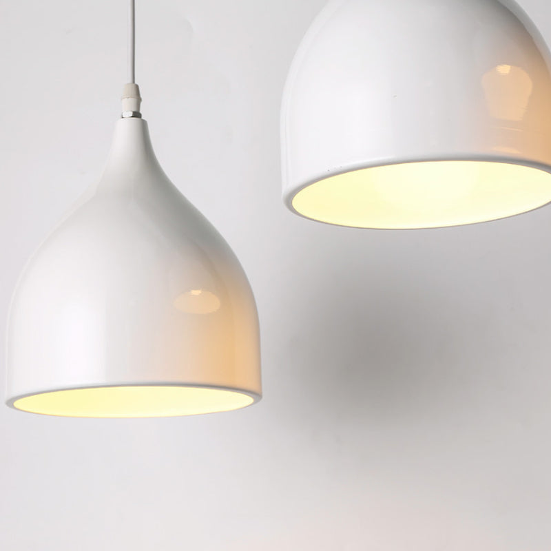 Bell Multi -Light -Anhänger im modernen Metall 3 Lichter schwarz/weiß hängende Deckenlicht mit runden/linearen Baldachin