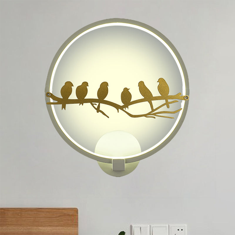 Wit/zwart afgeronde wandverlichting Idee Oosterse stijl LED Acryl Wall Mural Lamp voor woonkamer