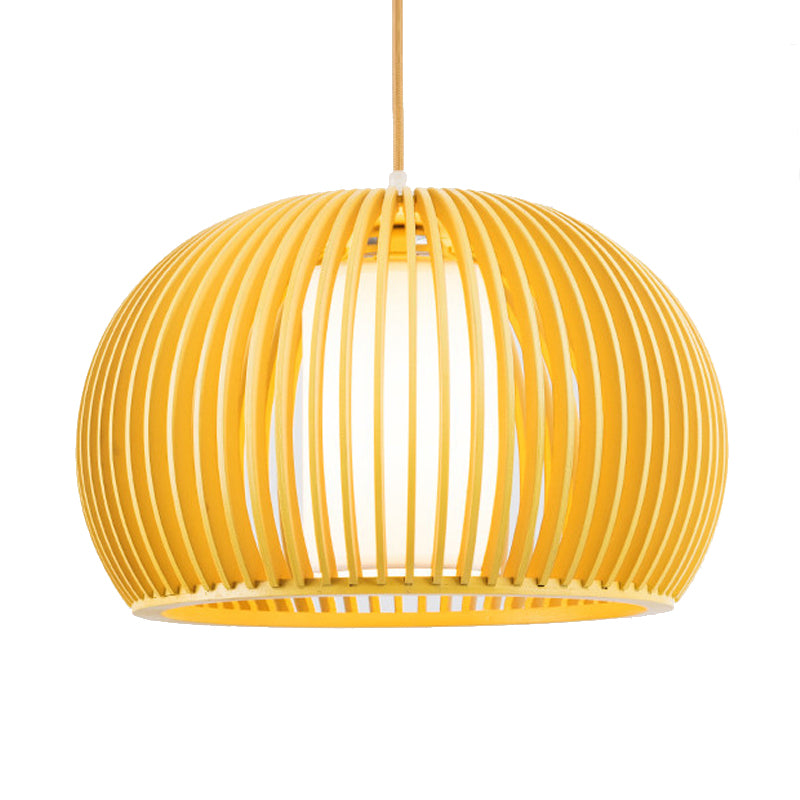 Rustieke koepelschaduw slinger lichten houten 1 bol plafond hanglampje met cilinderstof in de stoffen binnenin