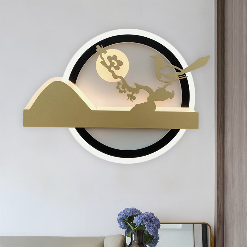 Luminaire mural arrondi or Oriental Style LED LED MUR MUR MURAL LEUR AVEC MOTEUR D'OIGINE