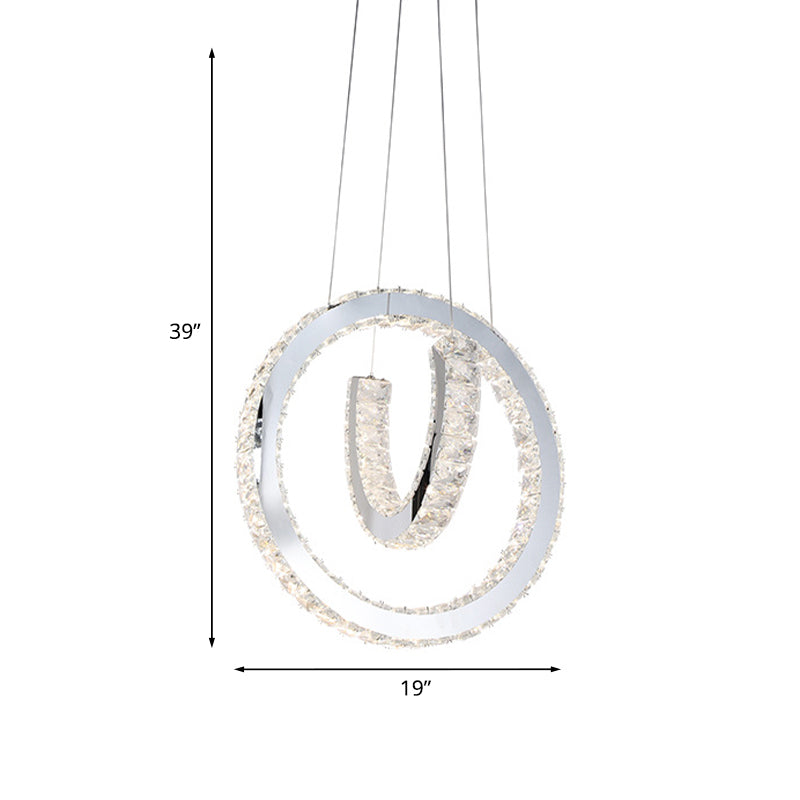 LED LED de acero inoxidable Simplicidad cortada Corte Letras de cristal Luz de lámpara