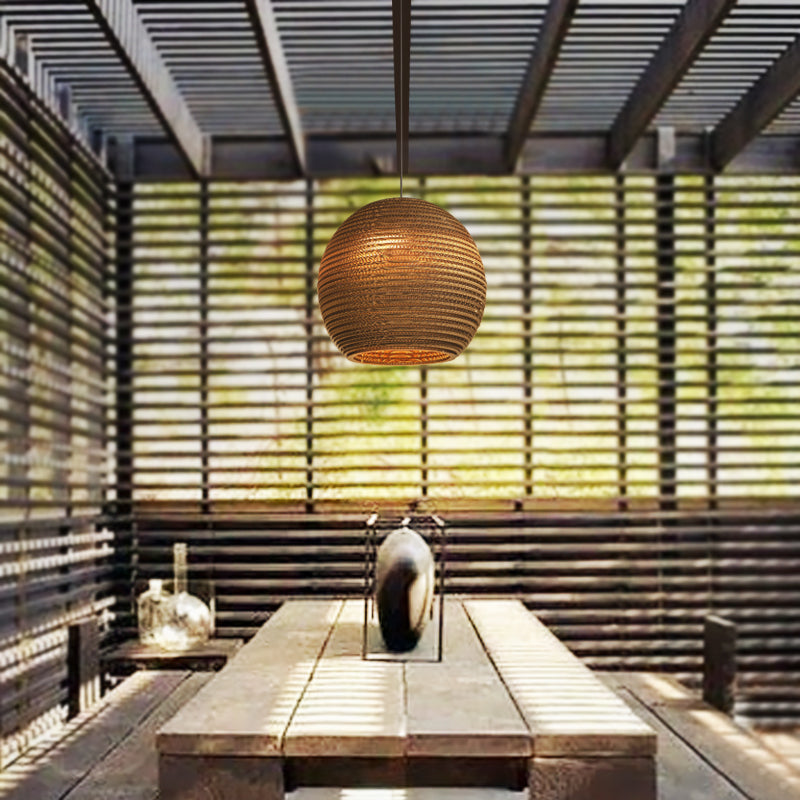 Pergamentpapier vase geformte hängende helle asiatische Single -Anhänger -Hell in Brown für das Restaurant