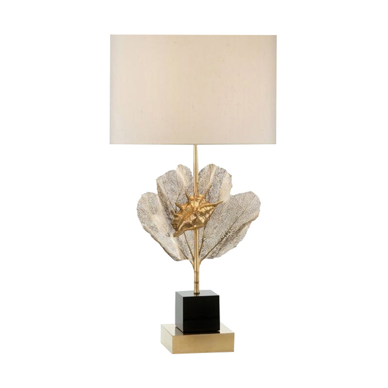 Schwarzgoldtrommelfarbtisch Schreibtisch Leichter Vintage Stoff 1-Bulb Wohnzimmer Nachttisch Lampe