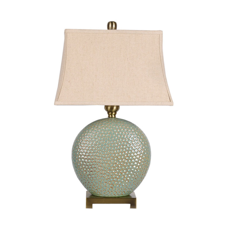 Flared geformtes Schreibtisch Leicht Vintage Style 1 Leichte Stoff Nachttisch Lampe in Grün für Bett