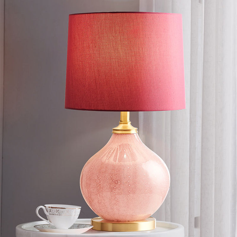 Trommelstof Schaduwtafel Licht Traditionele stijl 1 bol woonkamer nachtstandaard in roze