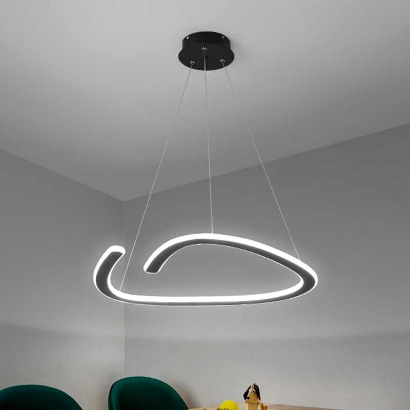 Schwarz getrennte Dreieck Kronleuchter Einfachheit LED Metallic Suspension Light in Weiß/warmes Licht