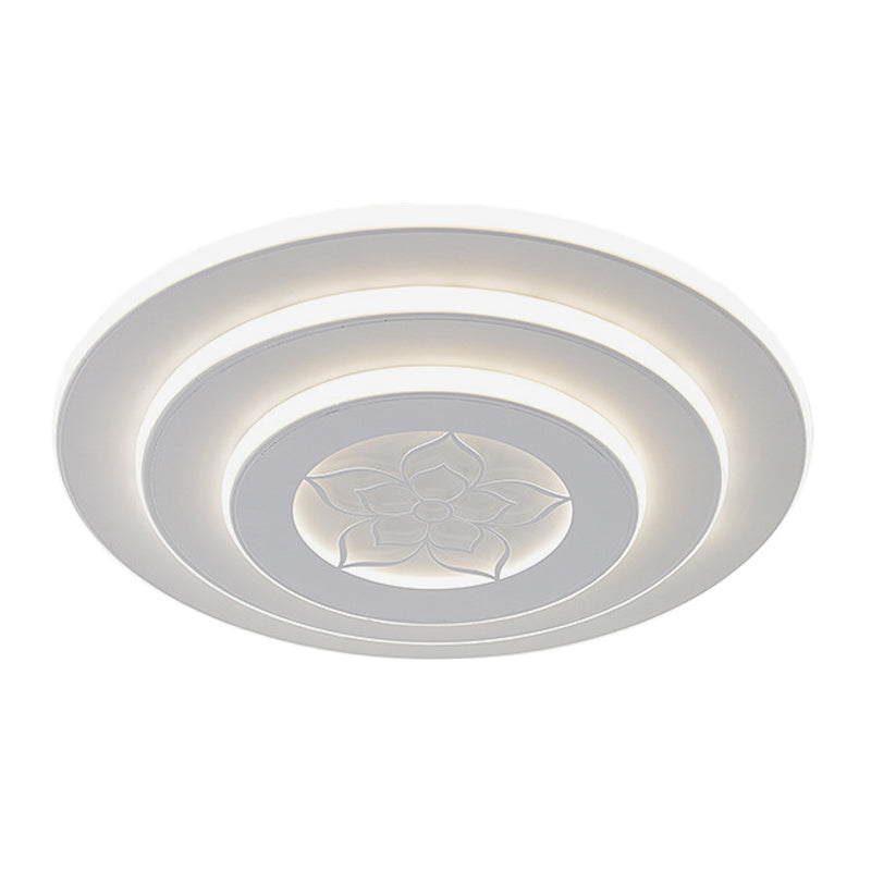 Modernist 3 - Stacked Circle Flush Lighting Metallic LED Camera Soffitto Flush Montaggio in bianco