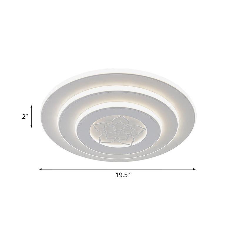 Modernist 3 - Stacked Circle Flush Lighting Metallic LED Camera Soffitto Flush Montaggio in bianco