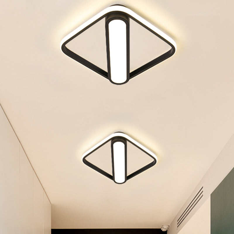 Lampada da incasso per corridoio con cornice a rombo Lampada da incasso in acrilico LED Simplicity in nero, bianco/luce calda (la personalizzazione durerà 15 giorni)