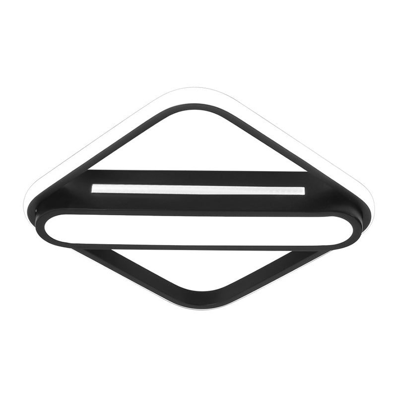 Lampada da incasso per corridoio con cornice a rombo Lampada da incasso in acrilico LED Simplicity in nero, bianco/luce calda (la personalizzazione durerà 15 giorni)