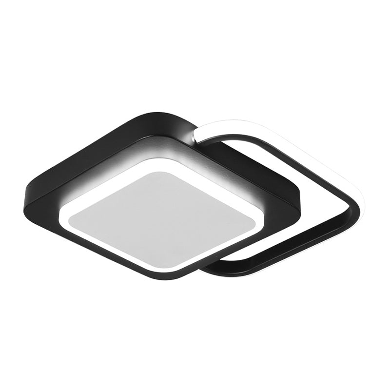 Metall-Rhombus-Deckenleuchte, minimale schwarze LED-Einbauleuchte in weißem/warmem Licht für den Balkon (die Anpassung dauert 15 Tage)