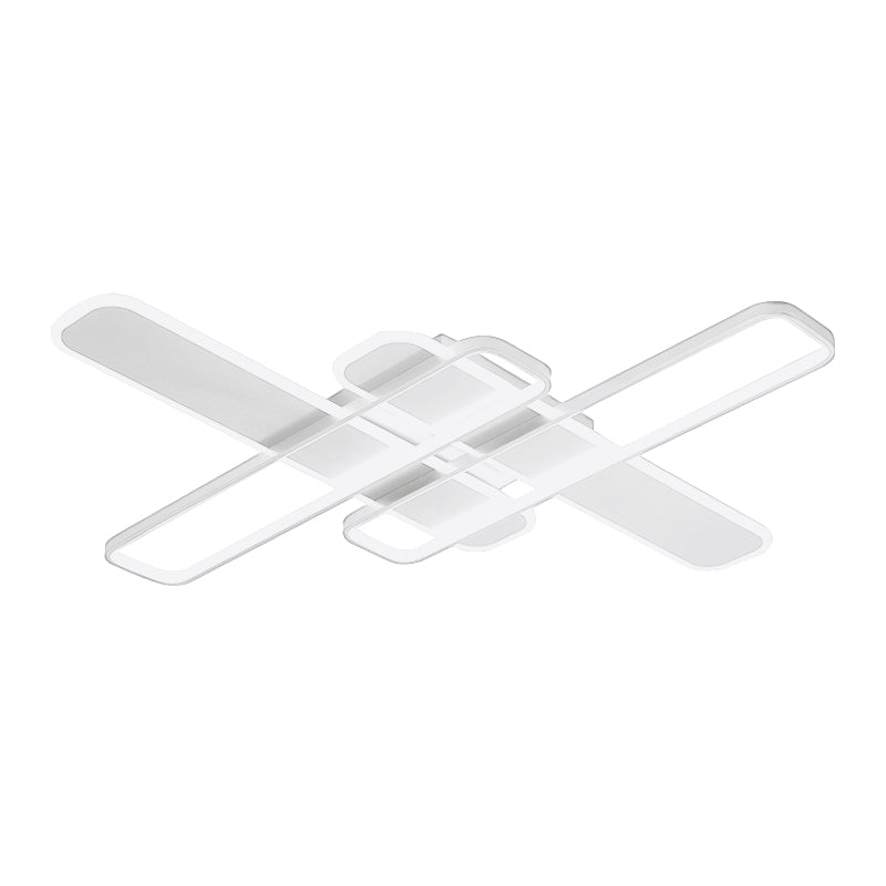 35.5 "/43" W Crossing Rechteck Flushmount Minimal Acryl Wohnzimmer LED Flush Light-Leuchte in Weiß/Schwarz/Gold