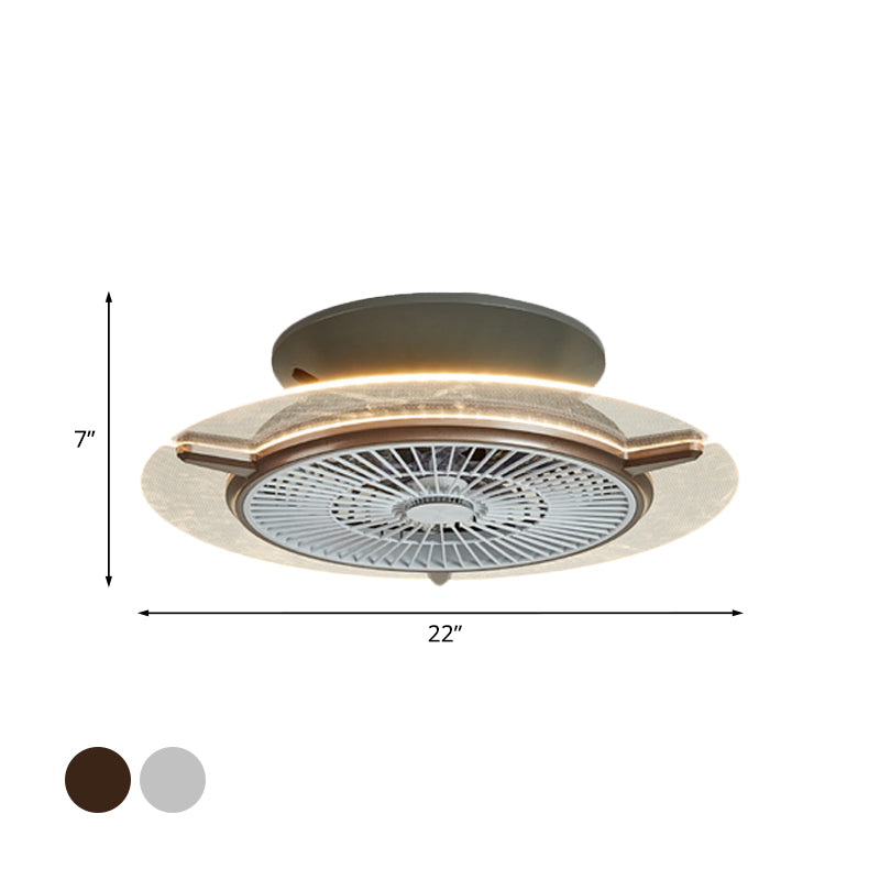 Luz de ventilador acrílico de acrílico Modernismo Modernismo Gold/Silver Flushmount Lámpara, 22 "de ancho