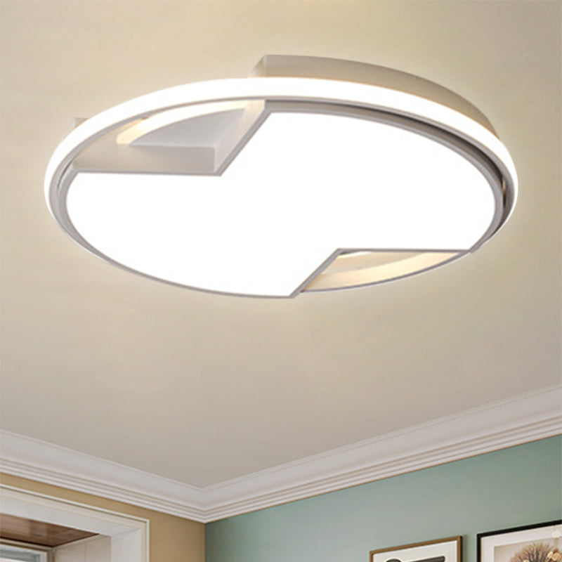 16,5"/20,5" W Apparecchio per montaggio ad incasso rotondo bianco Moderno LED metallico a soffitto a incasso in luce bianca/calda per camera da letto