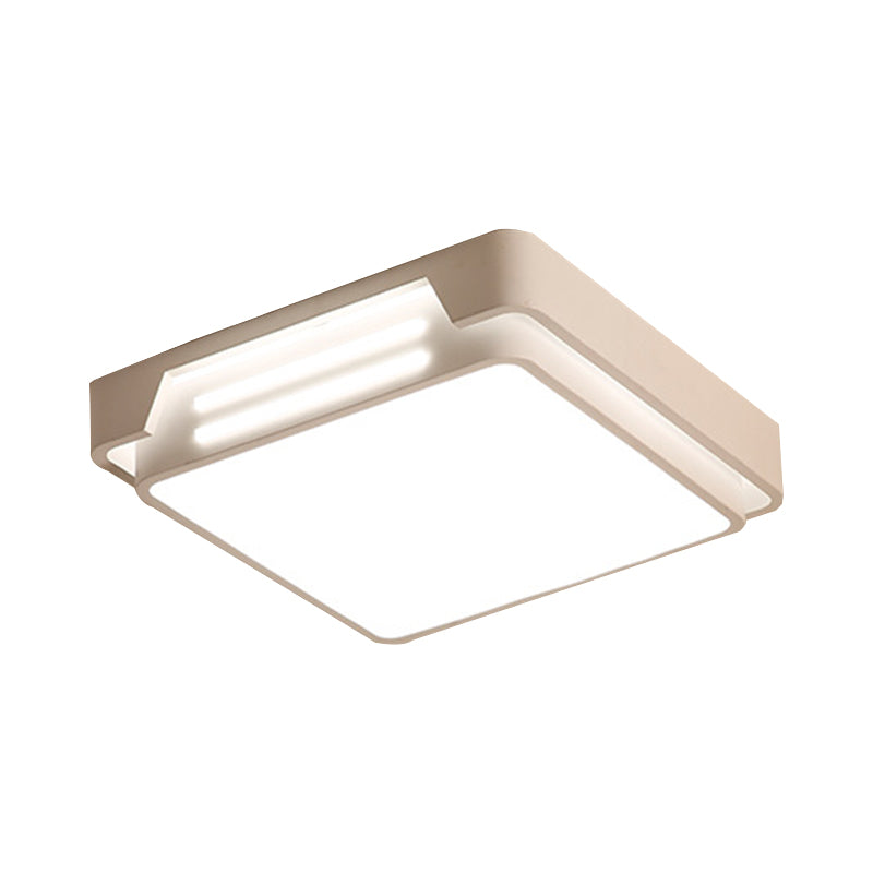 Apparecchio da incasso a soffitto con paralume a scatola quadrata in metallo semplice a LED bianco in luce bianca/calda