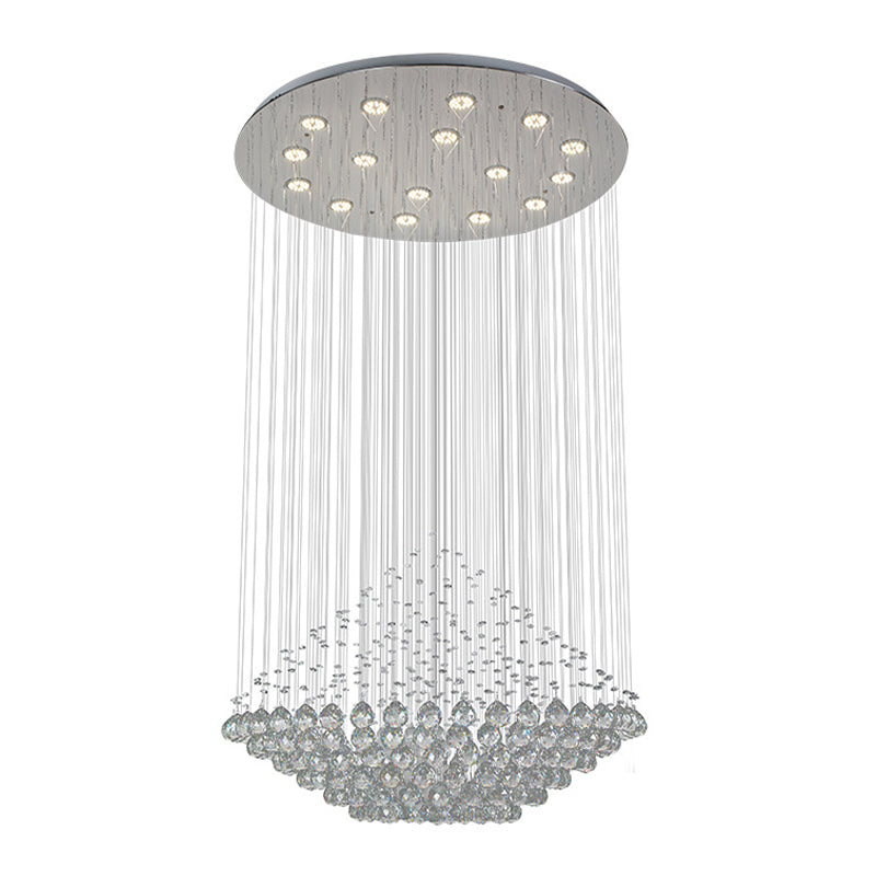 Orbi cristalli sfaccettati LED LED multiplo moderno moderno elegante cromo a forma di diamante a forma di luce appesa