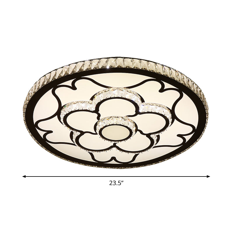 Floral LED Flush Decken Licht Modernist Edelstahl Eingelegte Kristall Flush Mount Licht