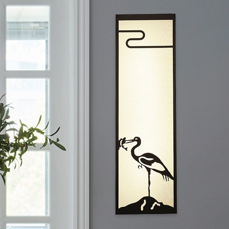 3-Licht-Schlafzimmer Kranwand montiert leichte orientalische Stil schwarze Wandlampe mit Quaderstoffschatten