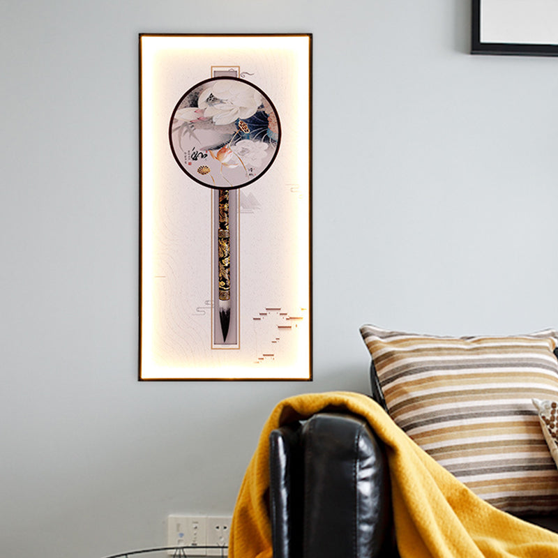 Rot/Gold -Rechteck -Lotus -Wandbeleuchtung chinesischer LED -Acrylwand -Wandlampe für Gästezimmer