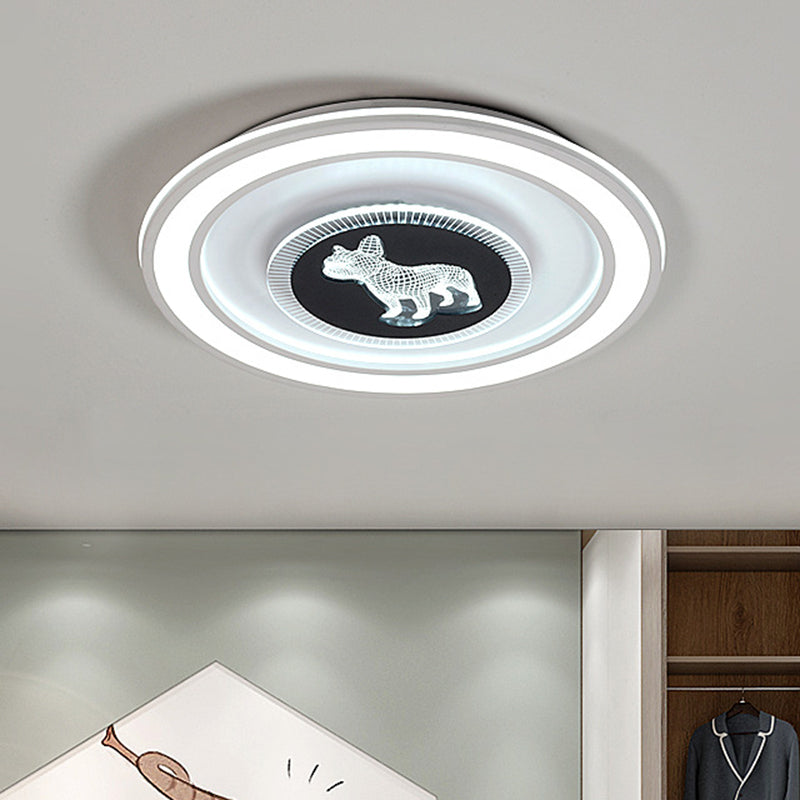 Lampada da incasso quadrata/rotonda Lampada da incasso a LED in acrilico nordico per camera da letto con motivo animale in bianco e nero