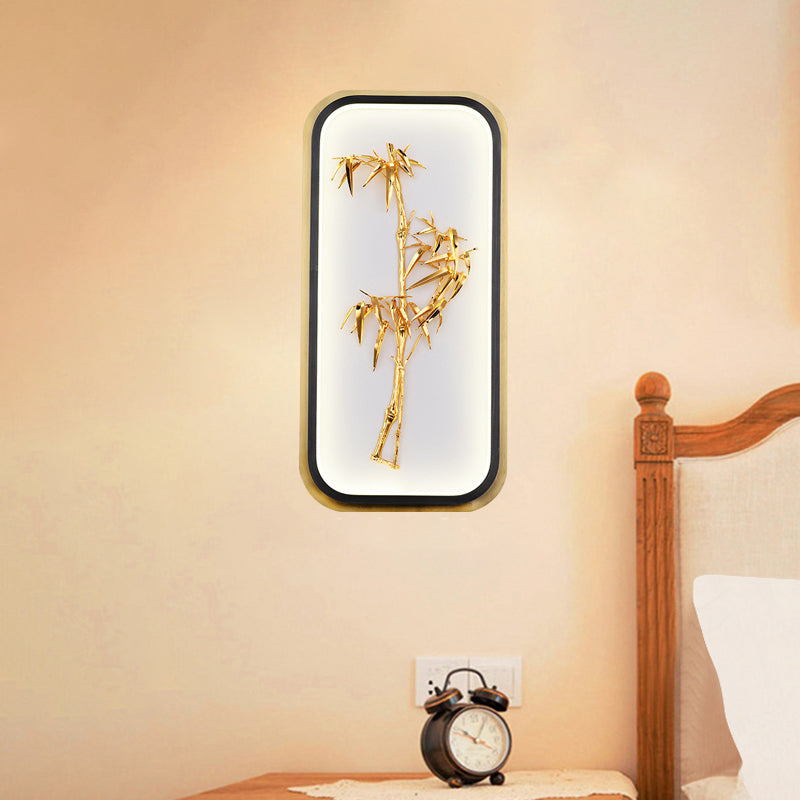 Rettangolo di foglia di bambù Luce cinese in stile cinese LAD MURAL MURAL LAMAGGIO PER CORRIDORE